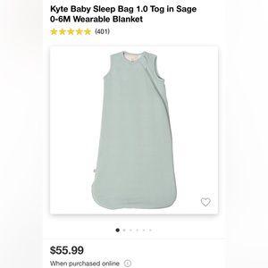 Kyte Baby 1.0 Tog - Sage Color , 0-6 months